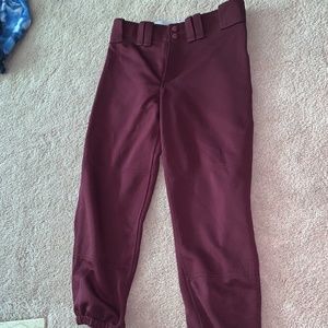 Maroon Mizuno Softball Pants